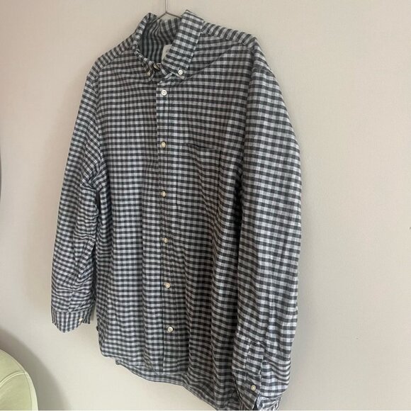 H&M Men’s Grey Checkered Oxford Cotton  Button Down Collared Shirt - Picture 10 of 13